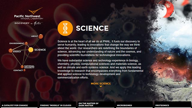 Screenshot of a finished section page