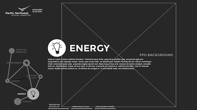 Wireframe for the section page