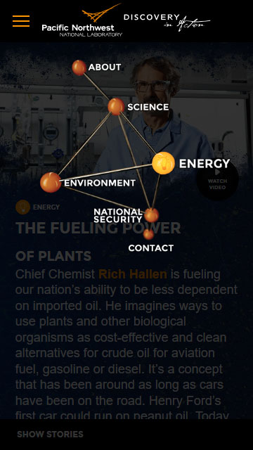 Screenshot of the finished molecule menu on a phone
