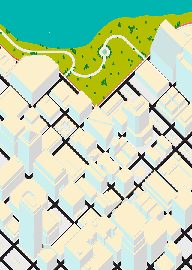 Geometric city illustration